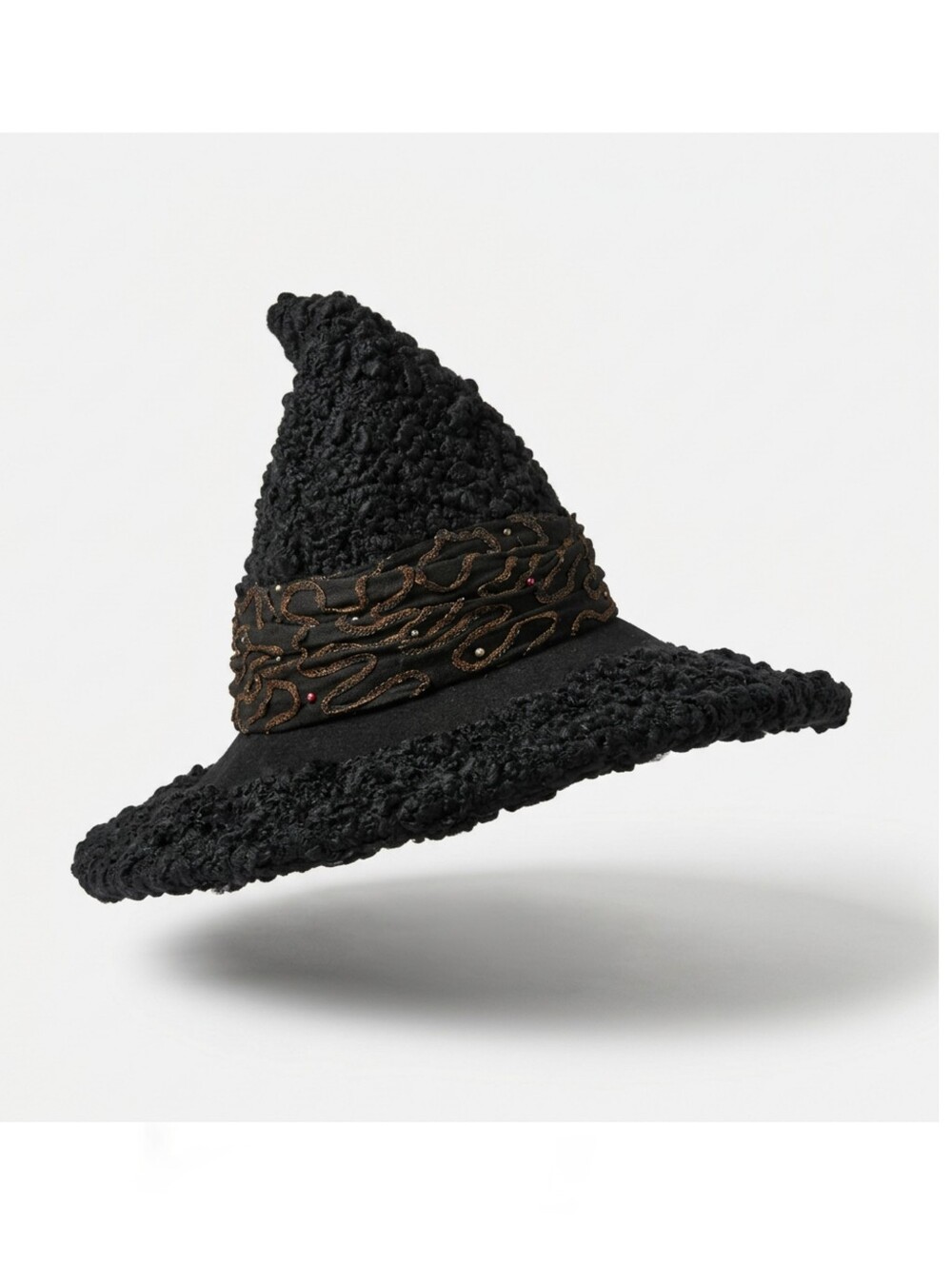 OOAK Vintage Fur Witch Hat 24in XL Boston Store Whimsigoth - Picture 3 of 10